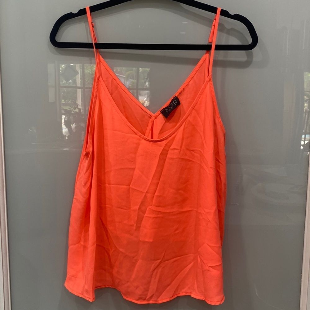 Astr Women's Coral Salmon Tank Top Layered Flowly Tank Top Sz XL